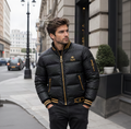 Royal Black & Gold Luxury Puffer Jacket