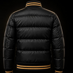 Royal Black & Gold Luxury Puffer Jacket