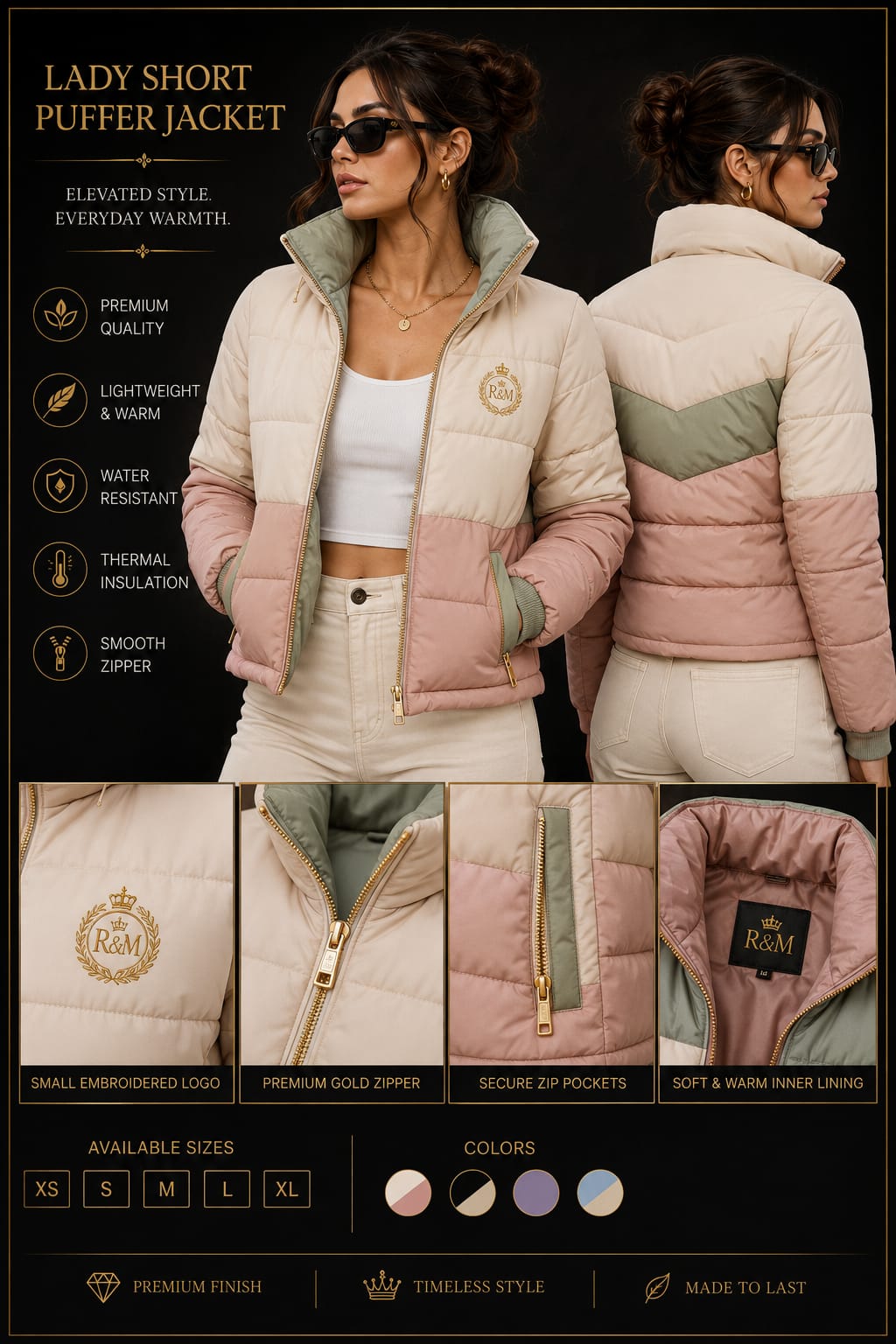 LADY SHORT PUFFER JACKET – PREMIUM COLLECTION
