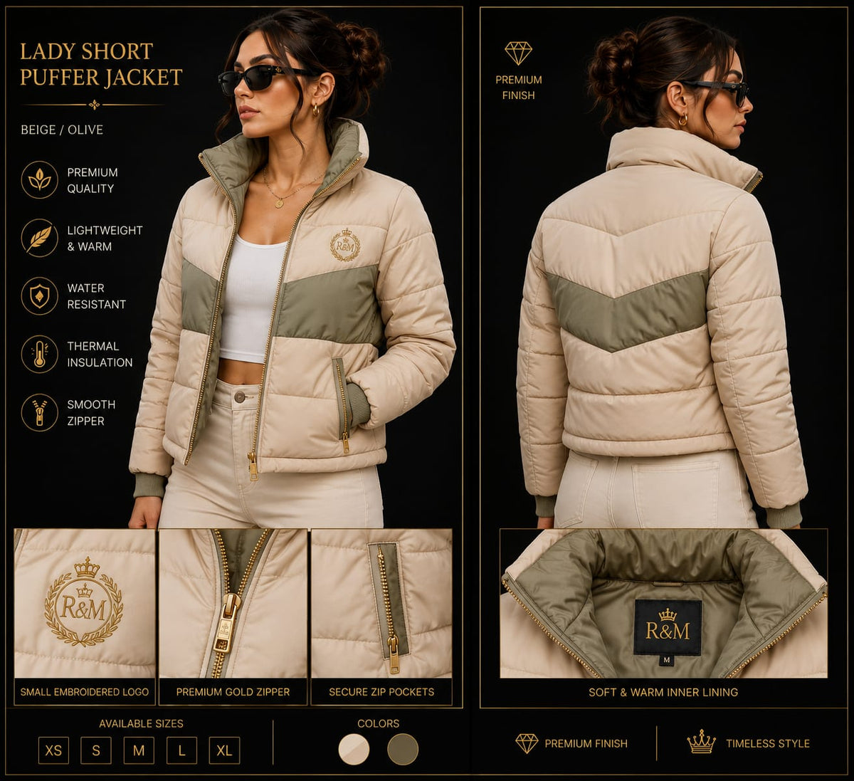 LADY SHORT PUFFER JACKET – PREMIUM COLLECTION