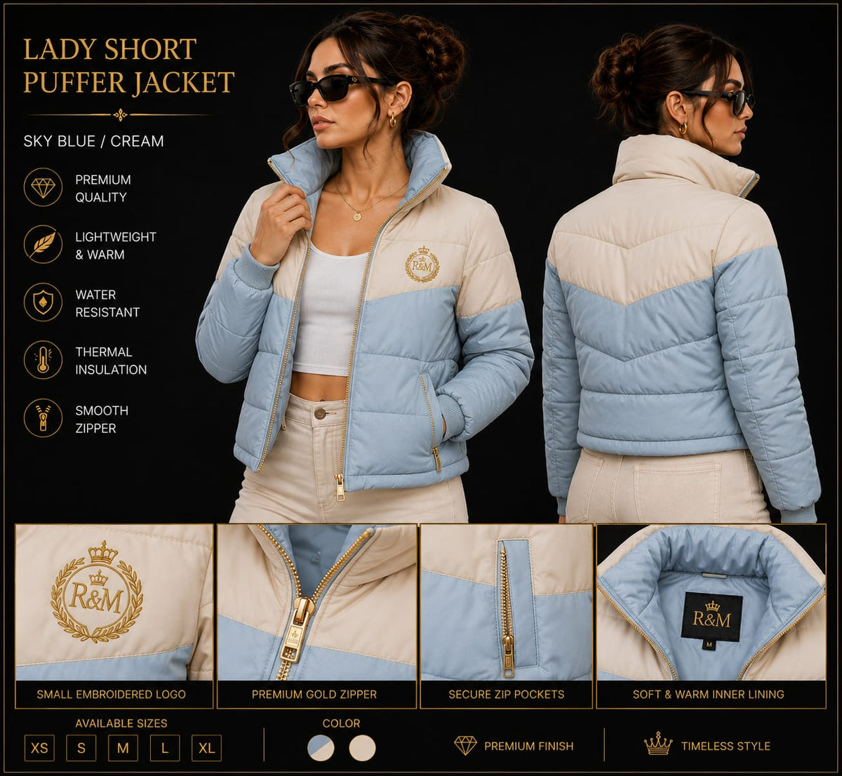 LADY SHORT PUFFER JACKET – PREMIUM COLLECTION